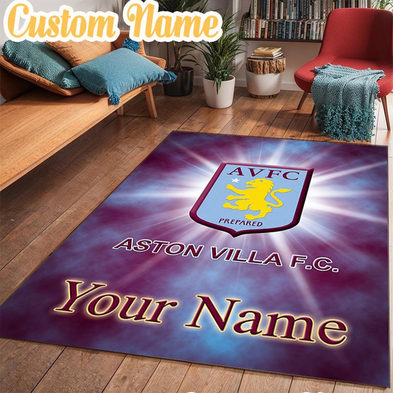 Custom Name Aston Villa Pride Rug Office Rug Chair Mat Non Slip Carpet Rugs for Bedrooms Dining Room Living Room Home Decor Gifts