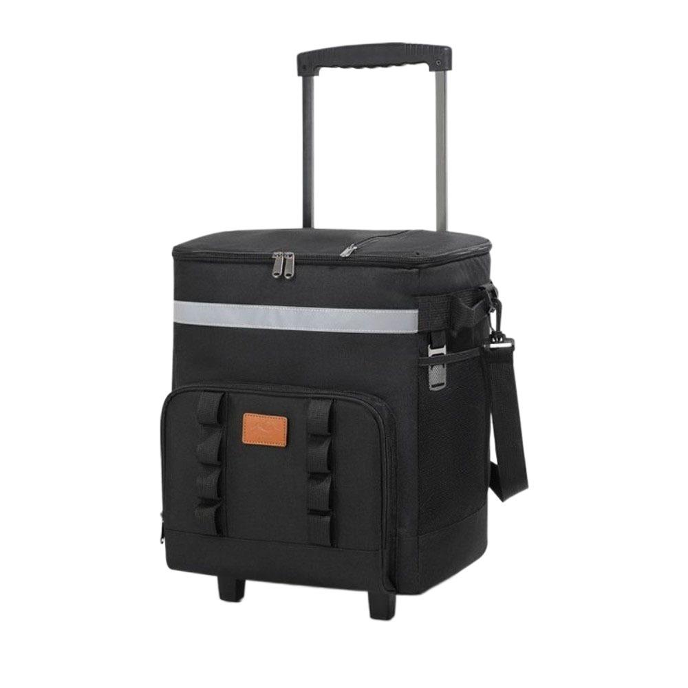 Double Layers Picnic Trolley Box Large Capacity Tie Rod Picnic Bag Insulated Cooler Bag  Lunch Box