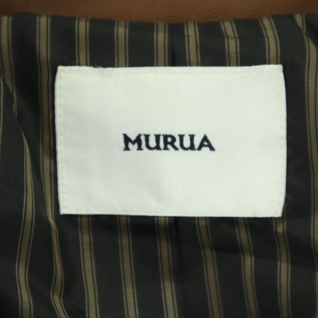 MURUA Long Sleeve Leather Double Riders Jacket 2 Brown Sheep Leather Women Used