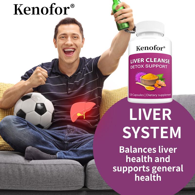 Liver Cleanse Detox Support Capsules, Milk Thistl & Turmeric Complex, 120 Capsules Dietary Supplement