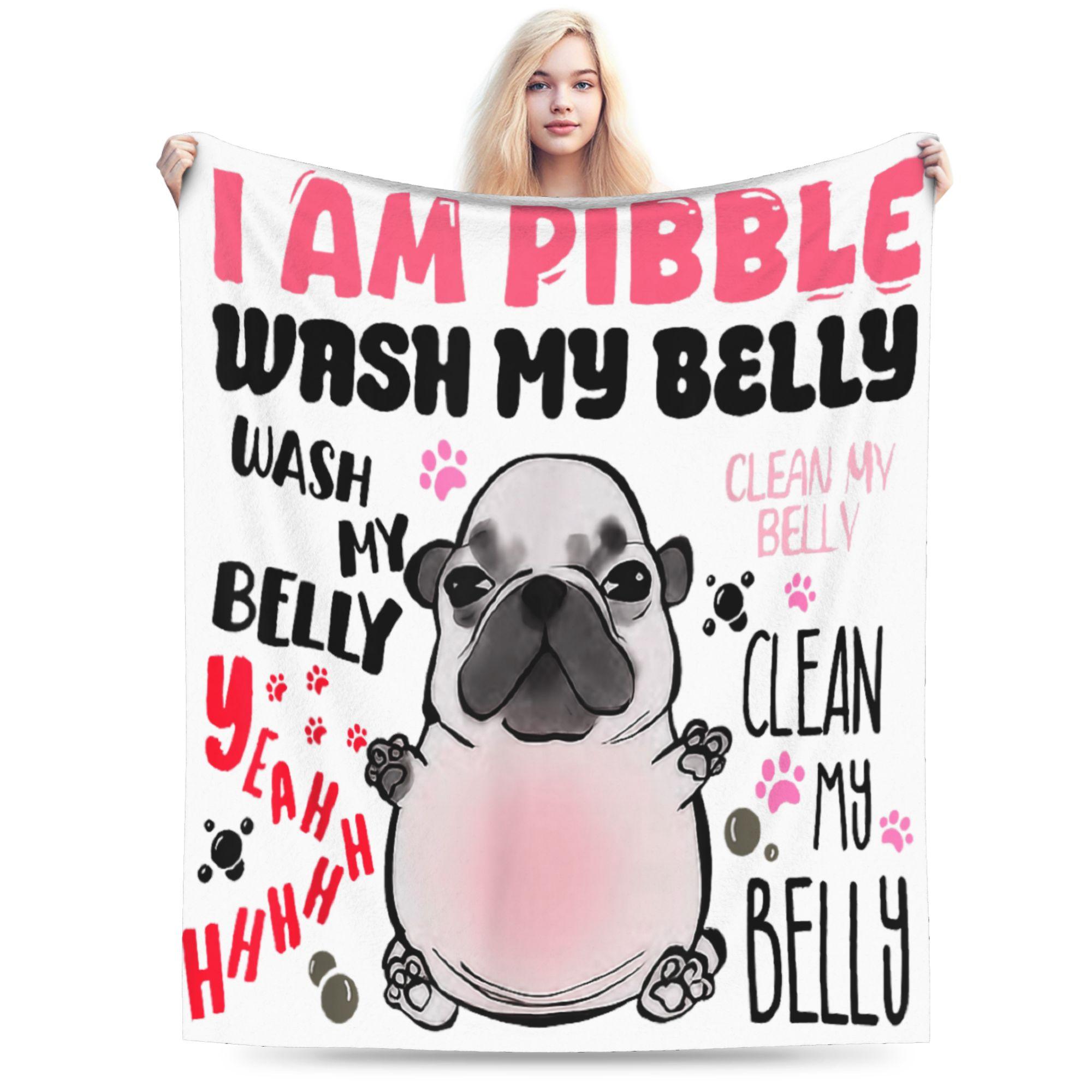 

Pibble Meme Wash My Belly Funny Blanket Plush Vintage Soft Throw Blanket for Home Restaurant Spring/Autumn 200x150cm