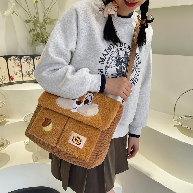 New Cartoon Crossbody Bag, Zootopia Plush Shoulder Bag, Cute and Large Capacity Bag 0176 CLE