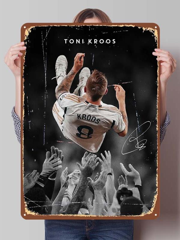 Toni Kroos Posters Football Player Sign Gamer Room Decoration Custom Metal Tin Signs for Room Wall Art Decoration Bathroom Decor