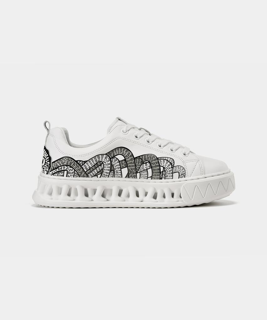 78Under M-5 Leather Graphic Low Top_White