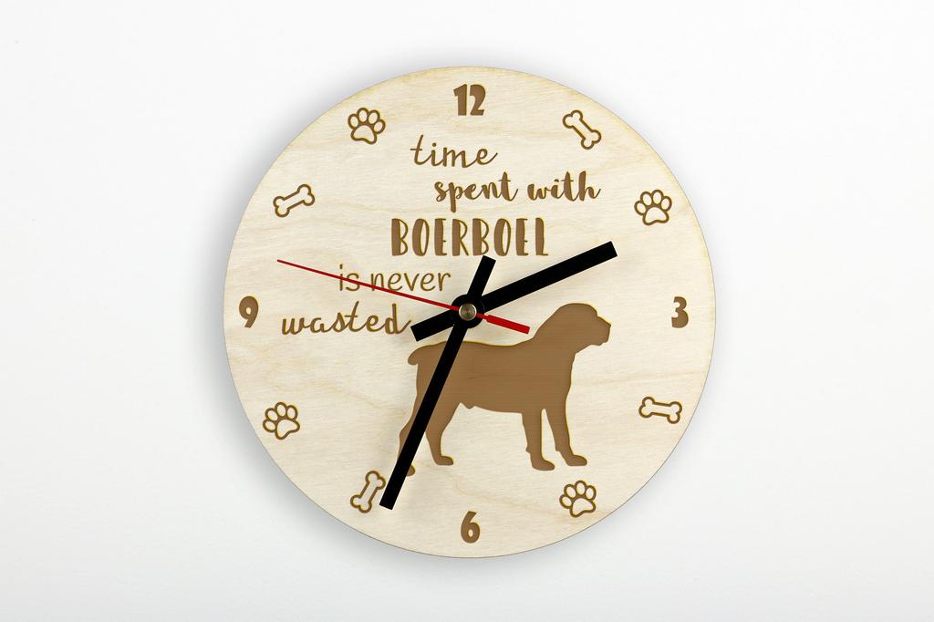 Boerboel, South African Mastiff - clock with dog, wooden clock with engraving, personalised clock by Art-Dog