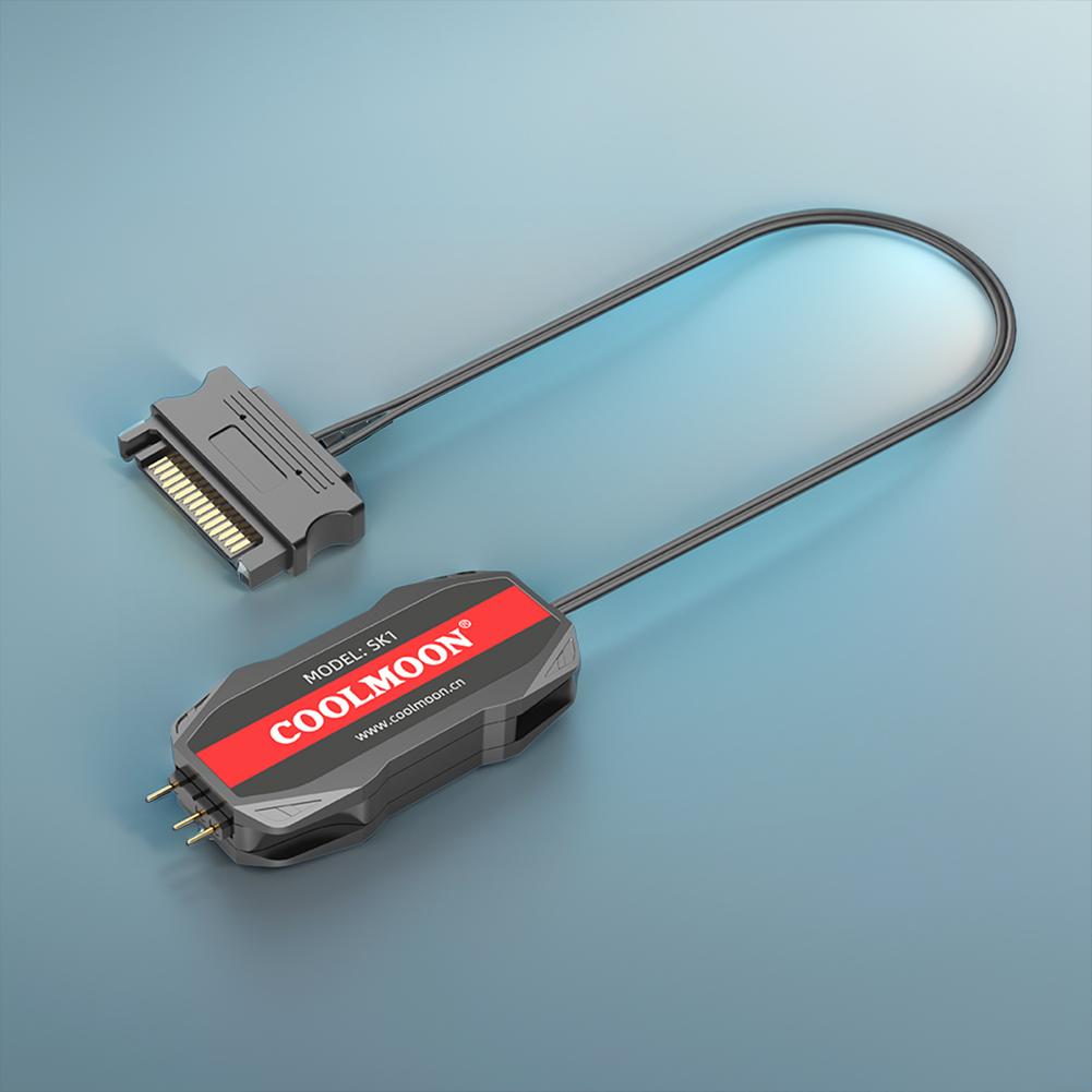 LED Color Intelligent Fan Controller ARGB 5V 3PIN To SATA 1 To 4 Sync Motherboard Cable Extension Line for PC Fan Light Strip