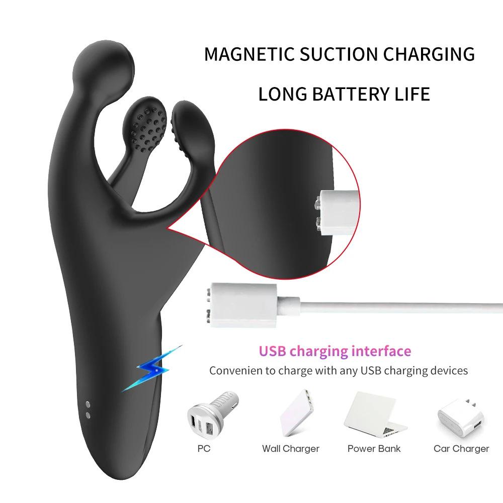Odin Trident Vibrating Prostate Massager - Handheld Electric Anal Plug for Adults
