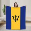 Barbados National Flag Blanket Travel Office Flannel Throw Blanket For Couch Chair Super Soft Design Quality Bedspread