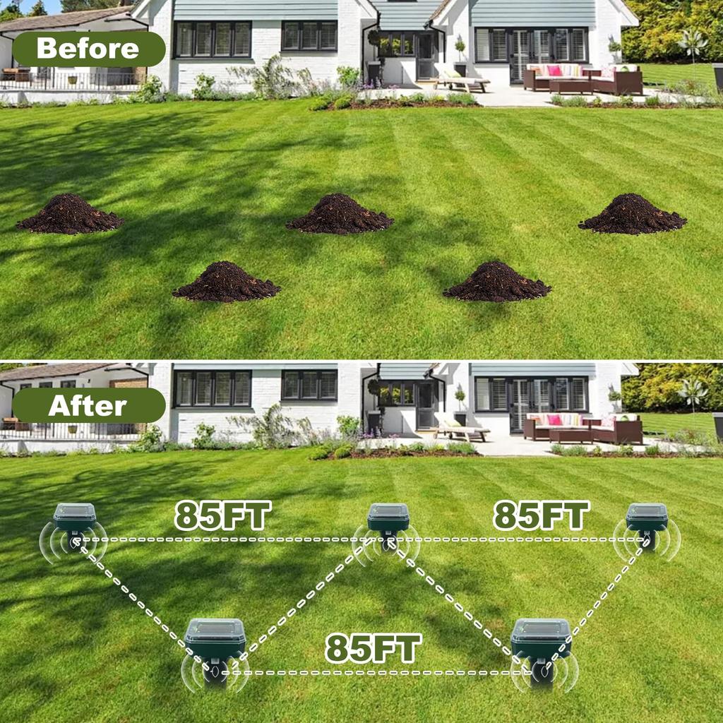Solar Ultrasonic Rat Repellent Built-in Buzzer Outdoor Ultrasonic GardenLawn LED Electronic Breeding snake Repellent