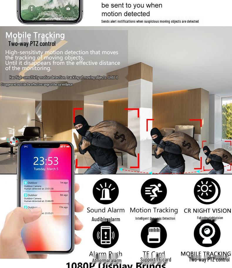 360° Wide Angle Night Vision Wireless Pet & Baby Monitor Camera