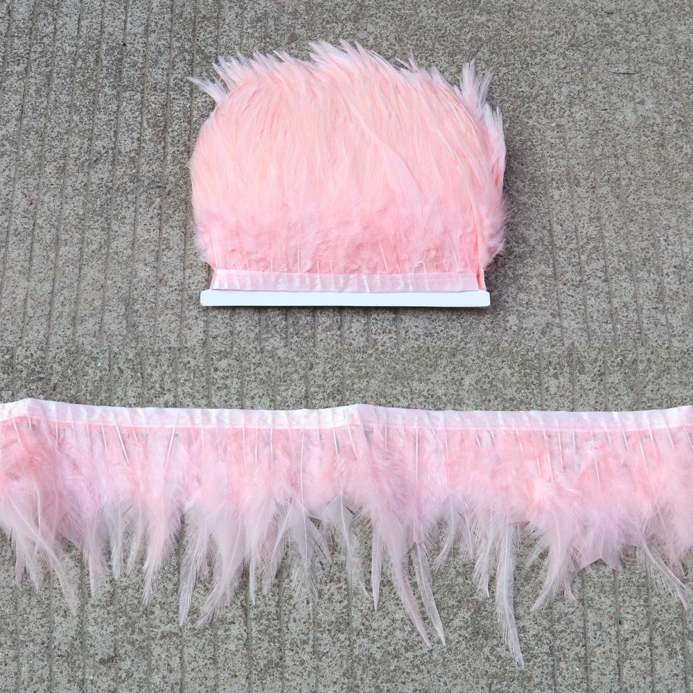Feather5 10Meters Rooster Feather Trim 8-13CM Colored Chicken Feathers Ribbon  3-5" Saddle Pheasant Feathers Trim Fringe