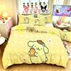 Sanrio Pompompurin Kawaii Bedding Set Duvet Cover With Pillowcases, Soft Quilt Cover For Bedroom Decor Gift Single Double Queen