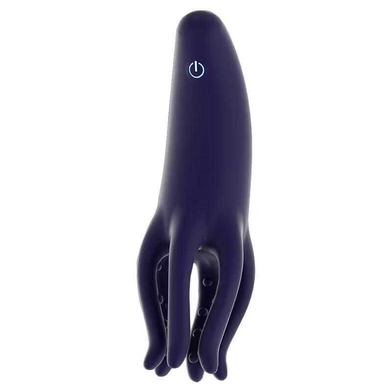 Glans Trainer for Men Kraftig Vibrerende Penis G Spot Masturbator Myk fingertupp Forleng utholdenhet Massasje Vibrator Håndholdt Glans Trainer Sexleketøy