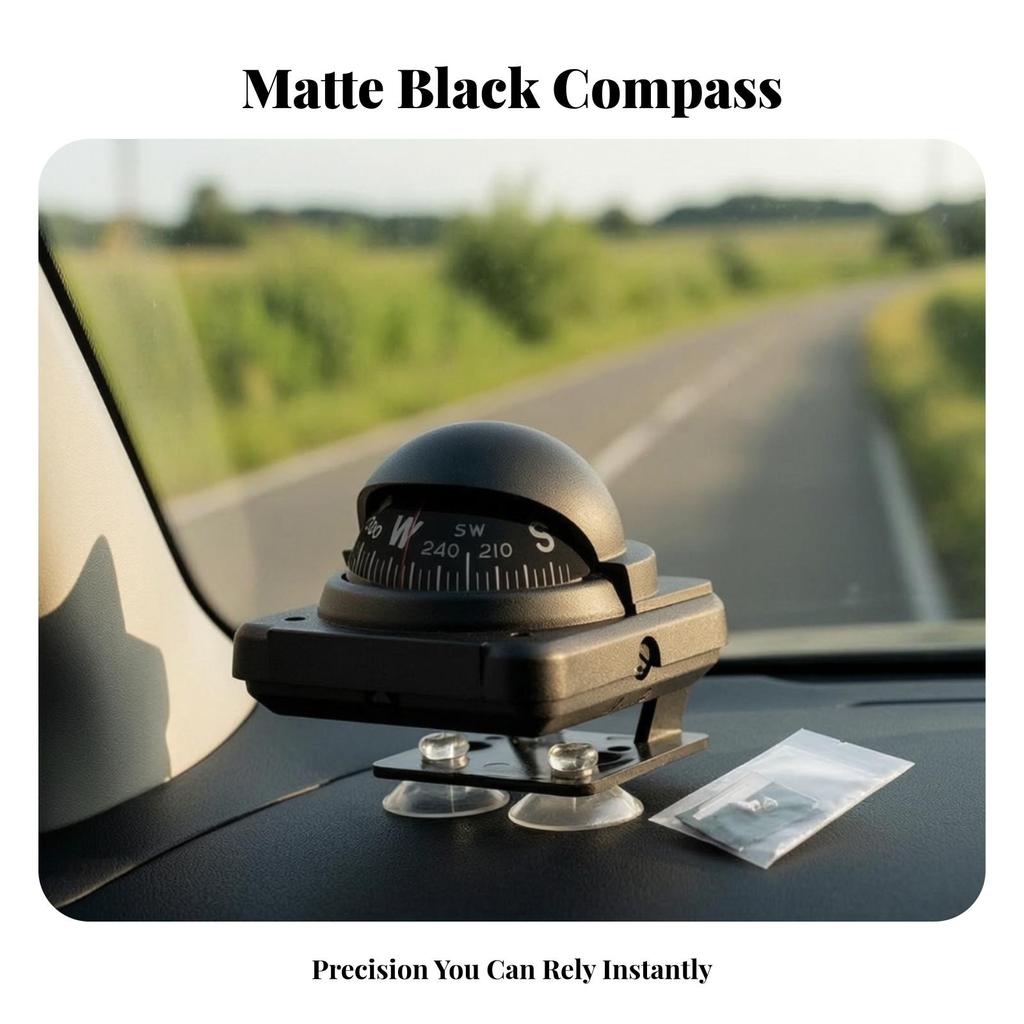 Navigation Compass with Suction Cups Compact for Road Trips