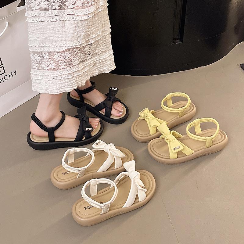 Bow word with Roman sandals women's ins tide 2025 new summer comfortable open-toed casual platform shoes