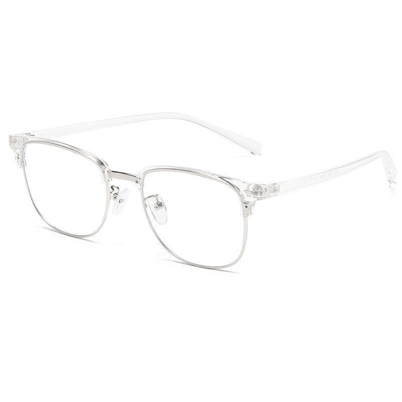 14516 Metal Retro Tr90 New Glasses Frame 2023 Fashion Classic Anti-Blue Half-Frame Rice Nail Flat Mirror