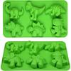 Webake Dinosaur Silicone Molds, 2 Pack Cute Dinosaur Molds for Cartoon Dino Chocolate Candy Cake Decorating Handmade Soap Crayons