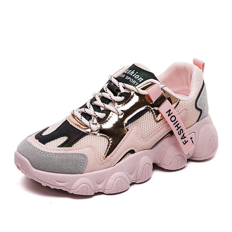 Fashion 2024 Tennis Shoes for Women Breathable Light Female Sport Trainer Shoes Non-slip Lace-Up Basket Sneakers Casual Platform Shoes