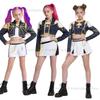 Kız Çocuk Zoey Rumi Mira Cosplay İdol Siyah Sahne Performansı Kostümü K-Pop Şeytan Avcıları Kostüm Seti Çocuk Cadılar Bayramı Karnaval Kostümü