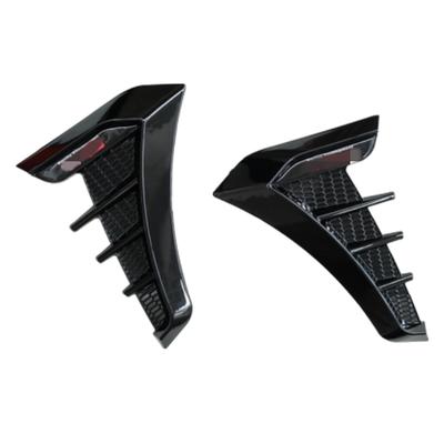 3D Glossy Black Car Side Wing Air Flow Fender Intake Vent Trim Sticker Universal