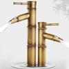 Single Handle Basin Faucet Deck Mounted Vanity Faucet Antique Bamboo Shape Faucet  Outdoor Garden