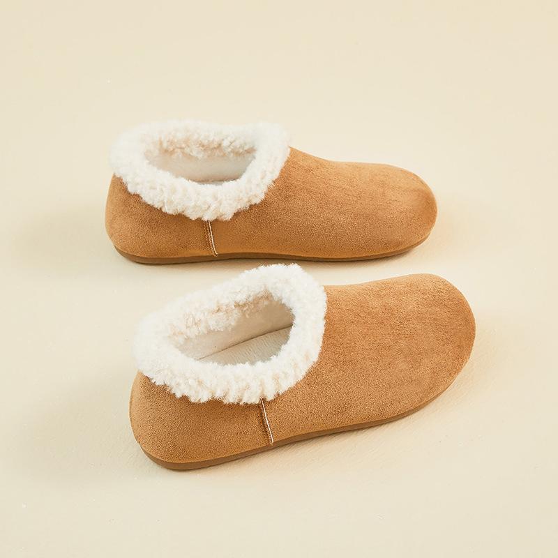 Winter Warm Moccasins for Women Faux Suede Loafers with Fuzzy Plush Lined Non Slip House Flats Shoes Women's Indoor Outdoor Faux Fur Walking Shoes