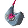 2024 New Korean Style Women's Denim Crossbody Bag: Artistic Smiley Face Canvas with Wide Shoulder Strap