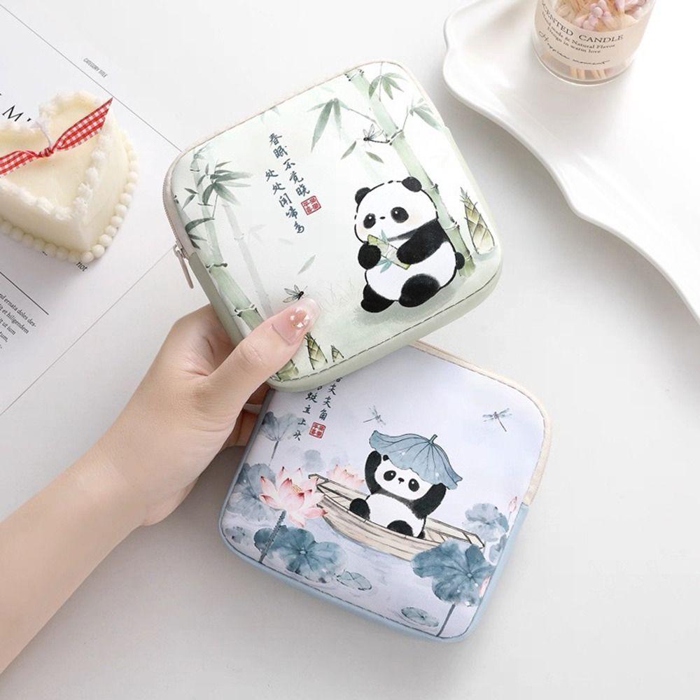 PVC Cosmetic Bag Large Capacity Coin Purse Portable Sanitary Pads Bag