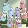 1PC Honey Bee Group Cartoon 750ml Color Plastic Sports Water Bottle Leakproof Flip Straw Lid Suitable for Sports Office Home Use