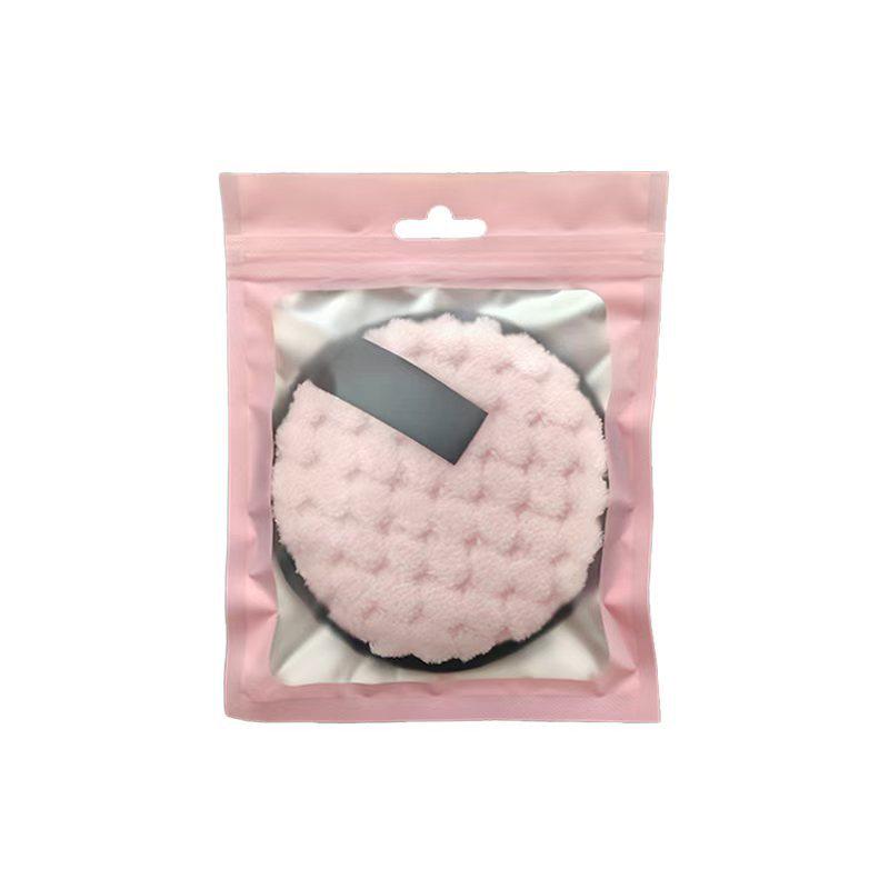 Large Double-Sided Pineapple Plaid Cleansing Puff - Thick Flocking Makeup Remover