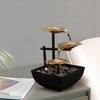 Tabletop Fountain USB Powered Small Waterfall Fountain with Rocks 3 Layers Lotus Relaxation Desktop Waterfall Decoration for Table Office Bedroom
