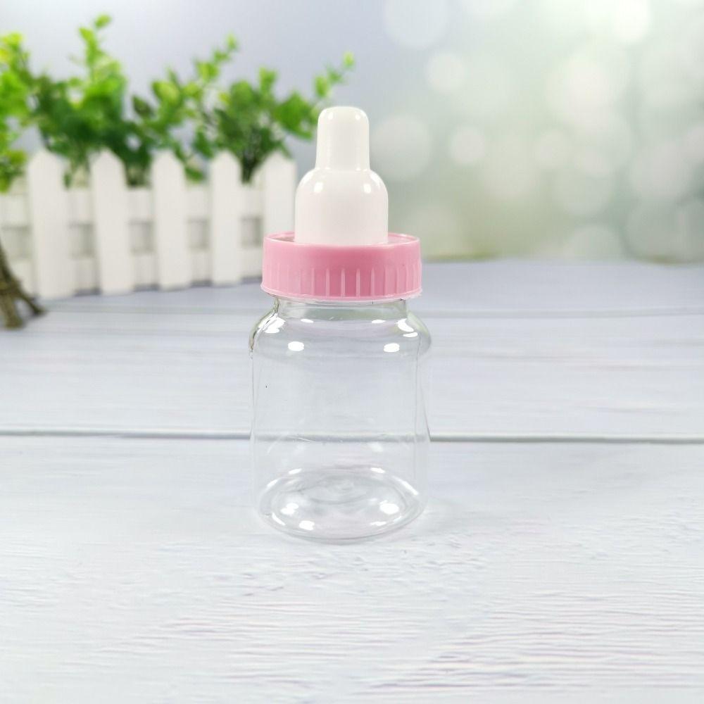 4pcs Cute Plastic Candy Bottle Transparent Mini Feeding Bottle  Christening Gift