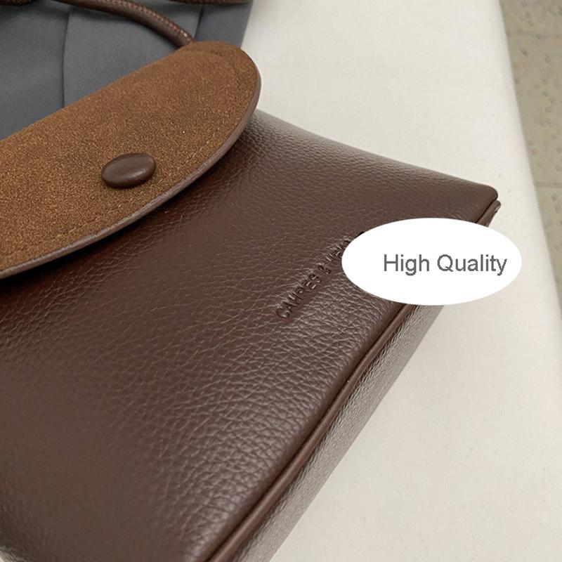 Vintage Leather Crossbody Bags for Women 2024 Designer Brand Female Small Flap Shoulder Underarm Bag Armpit Handbags and Purses