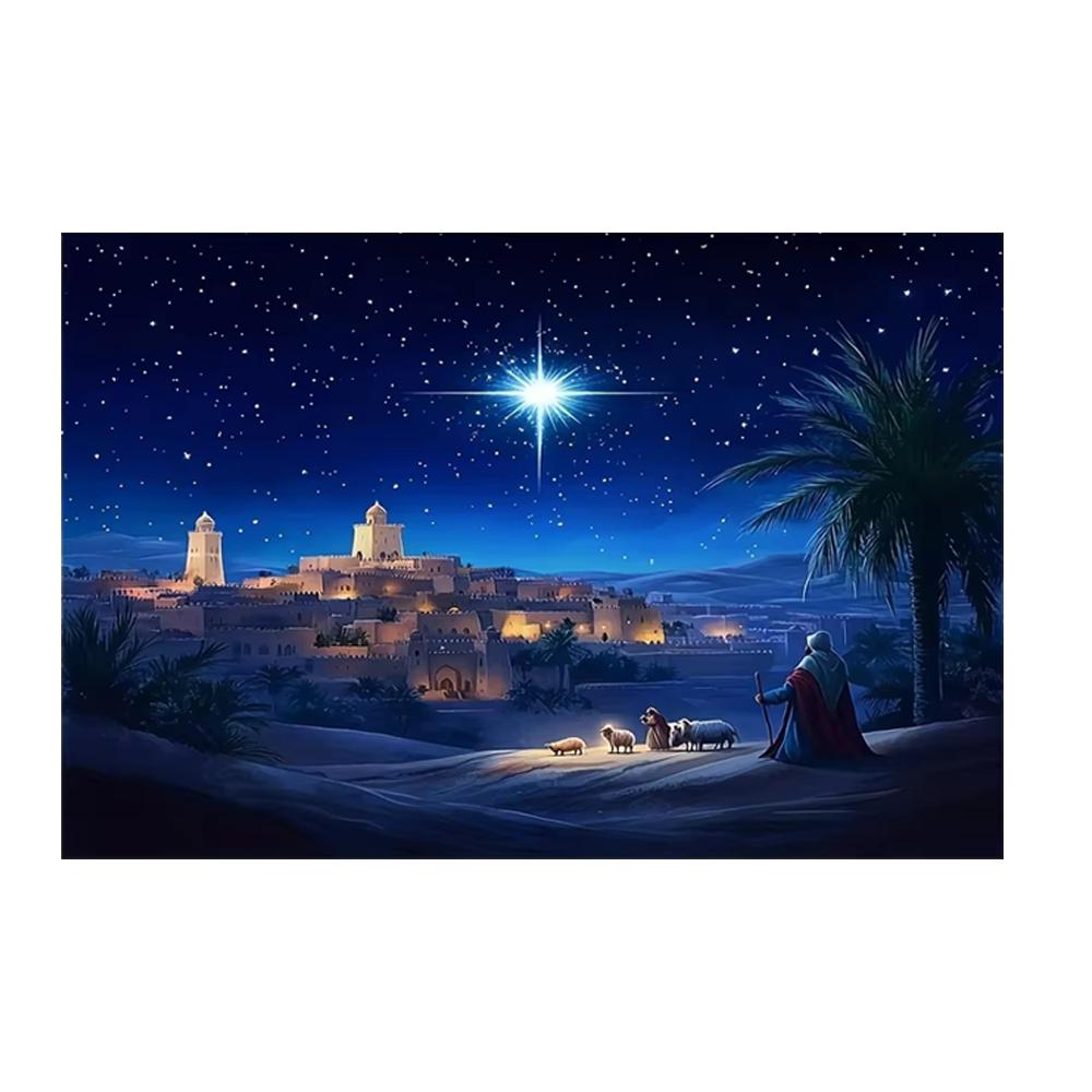 

1PC Christmas Eve Tapestry Starry Sky and Town Scene Festival Decoration Wall Hanging Gifts for Festival Enthusiasts 74x94cm(29x37in)