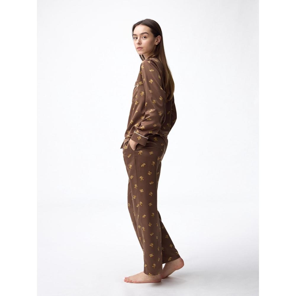 Gu By Uniqlo Satin Pajama  Long Sleeve   Long Pants   Bear 