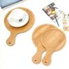 Durable 6/7/8/9/10 Inch Bamboo Pizza Tray Kitchen Tool New Stone Cutting Wooden Pizza Board Baking Tray Cake Bakeware
