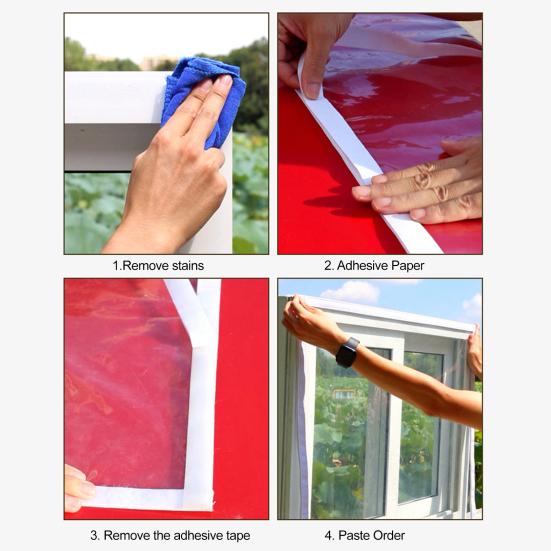 Fensterisolier-Set mit Reißverschluss Winter Thermoisolierte Fensterabdeckung mit Klebeband Wiederverwendbare Dicke Transparente Kunststofffolie zum Winterfestmachen