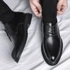 Black Round Toe Lace Up Men's Formal Shoes Spring Autumn Legitimate Leather Official 2025 Style Gentleman Trend Social Shoe Male