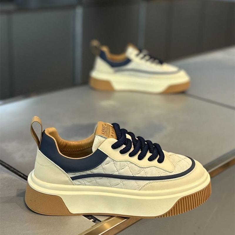 Fashion Light Luxury Mens Board Shoes 2025 Spring New Fashion Versatile Casual Shoes Thick Sole Heightening Casual Sports Shoes Men