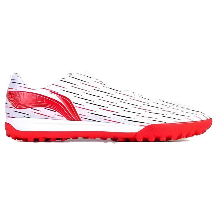 Li Ning Comfortable And Trendy TF Turf Artificial Turf Slip Resistant Abrasion Resistant Soccer Shoes Men's White Red ASFU061-4