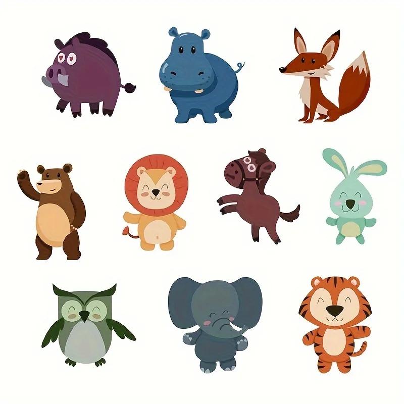 10pcs-Animals Pattern Bathroom Bathtub None Slip Stickers Staircase Floor Mat Kids Room Self-adhesive Anti-skid Sticker