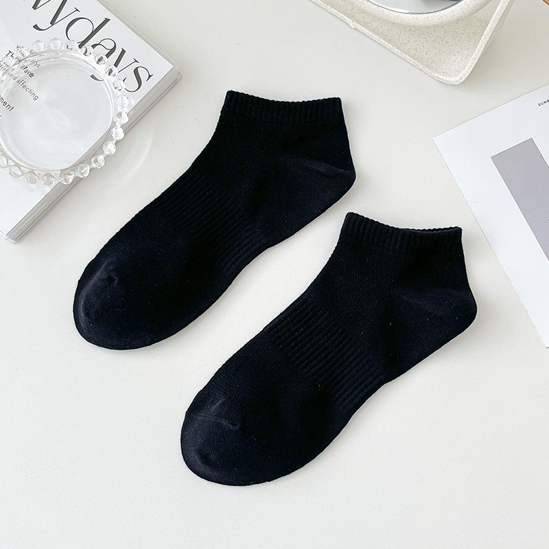 Summer Thin Pure Cotton Women's Socks, Summer Mesh Breathable Boneless Solid Color Pure Cotton Short Socks