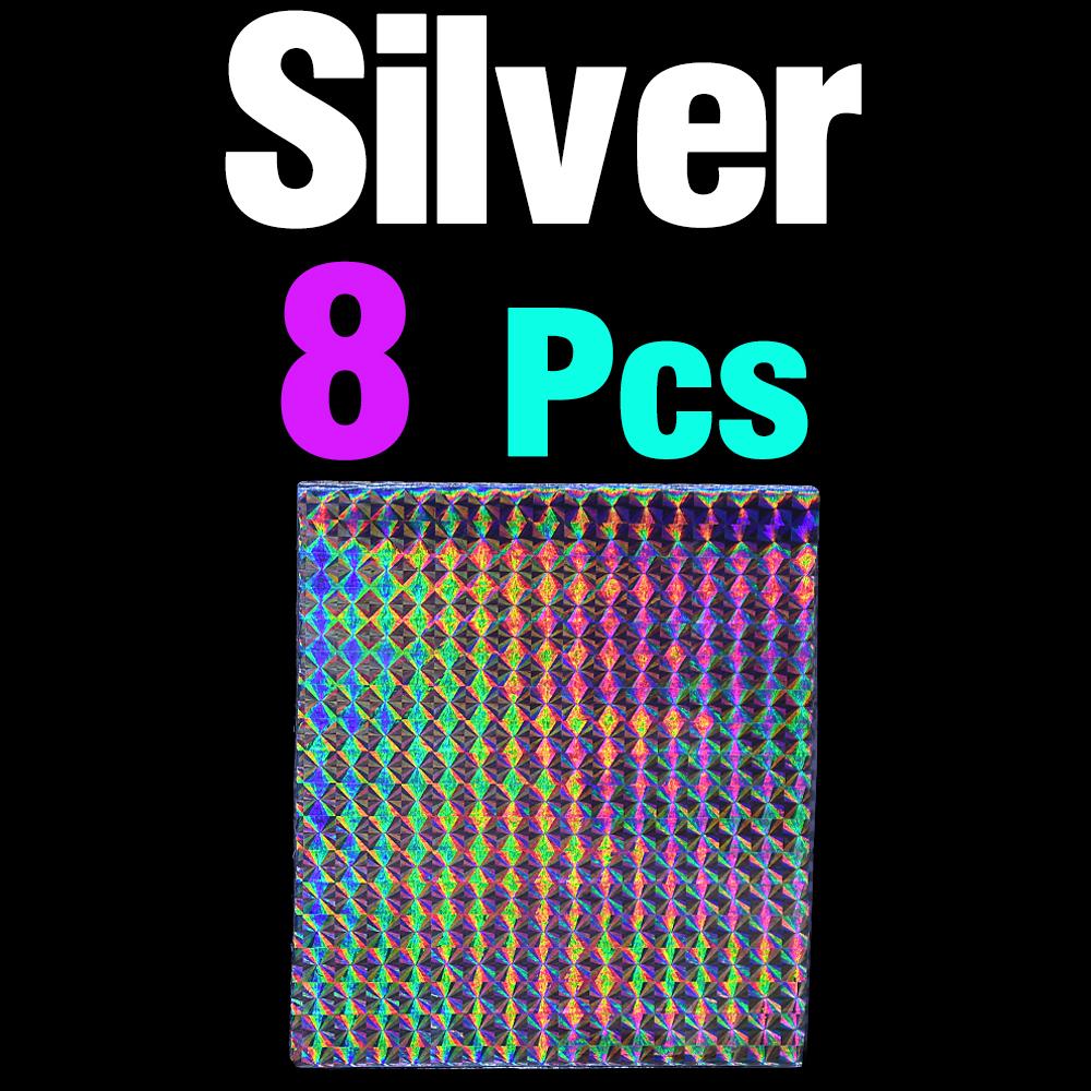 8 Stück/Packung Holografische Klebeaufkleber Bastel-DIY-Folie Flash Köderband für Angelköderherstellung Metallköder