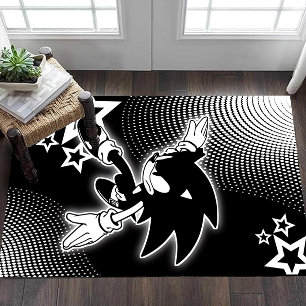 Sonic The Hedgehog Comic Art Print Decoration,Carpet,Living Room,Bedroom, Non-slip,Square rug