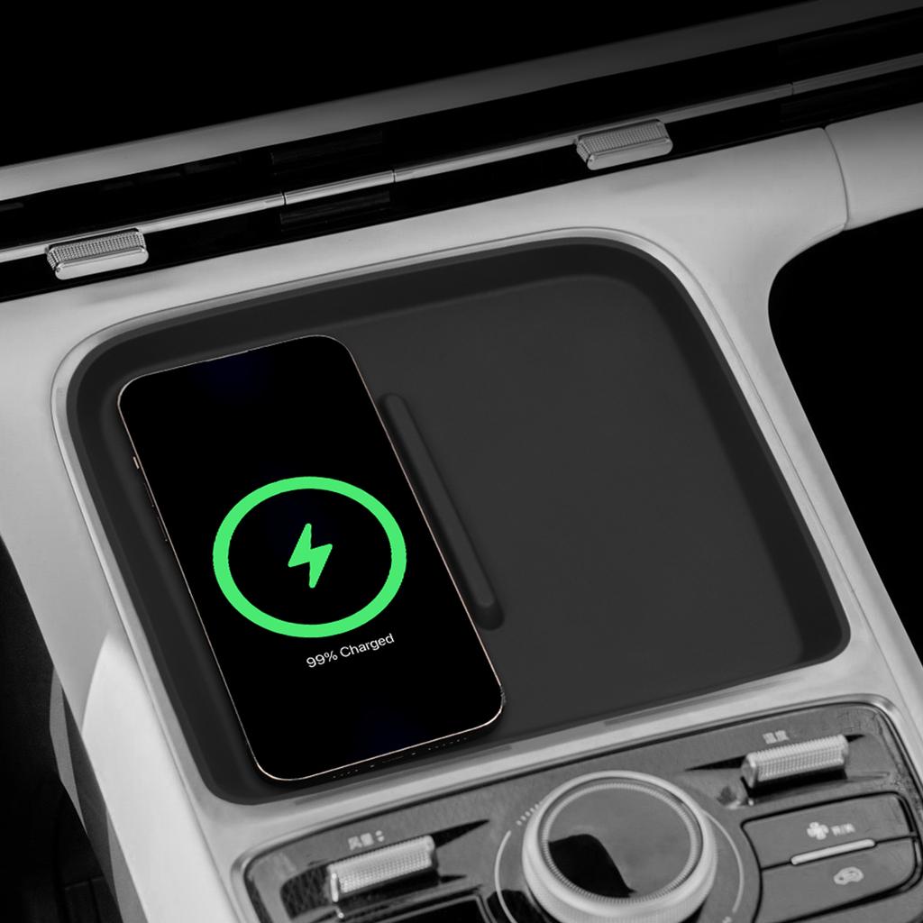 Dla Geely Starray 7 EM-i 2025 Centralna Podkładka do Ładowania Bezprzewodowego Pudełko do Przechowywania Mata Ochronna na Telefon Akcesoria do Wnętrza Samochodu