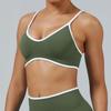 Colorblock Cross-Strap Shockproof Sports Bra for Yoga and Outdoor Fitness