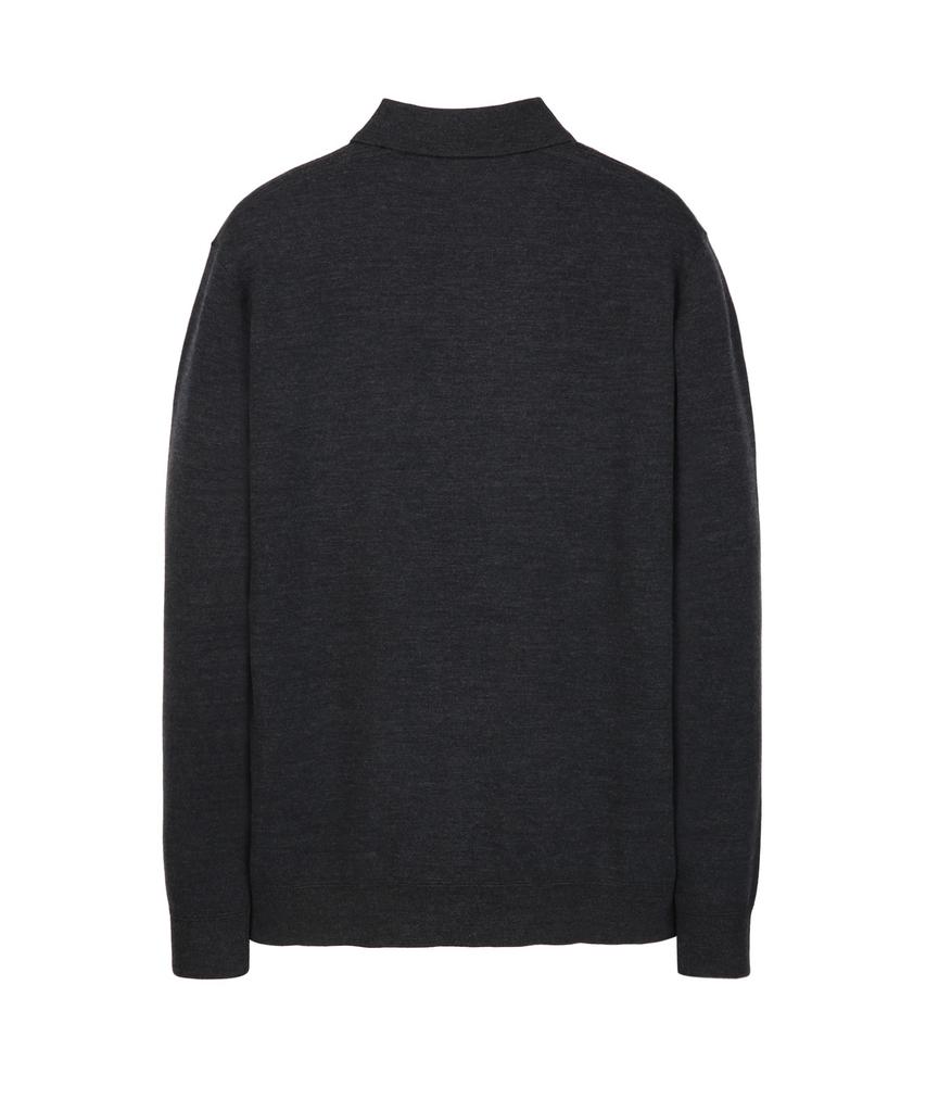 JILLSTUART NEWYORK MEN Collared Long Sleeve Knit - Charcoal Gray (Jnsw6D102Cg)