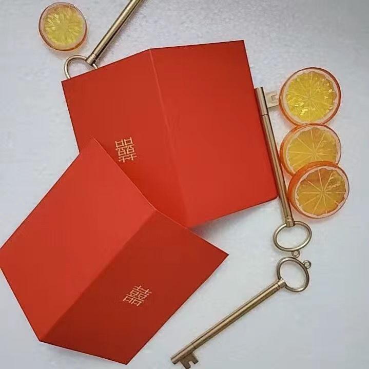 

Red Dragon & Phoenix Double Happiness Wedding Vow Card & Gift Pen Set