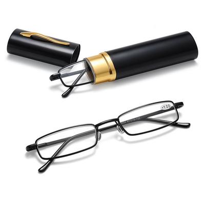 Computerbrille Mini Klappbare Lesebrille Damen Tragbarer Behälter Presbyopie Stiftbrille Mit Box