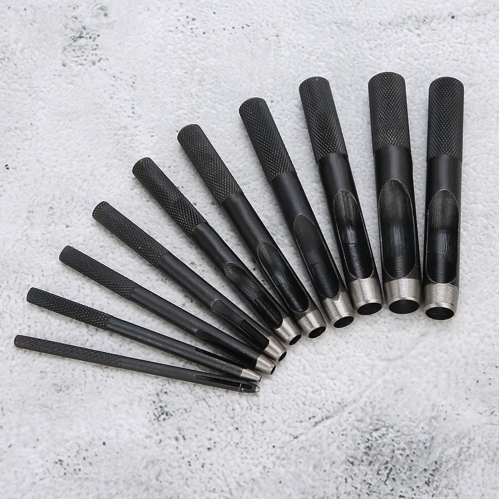 10PCS DIY Leather Craft Hollow Hole Punching Set Leather Belt Hole Puncher 1mm?10mm